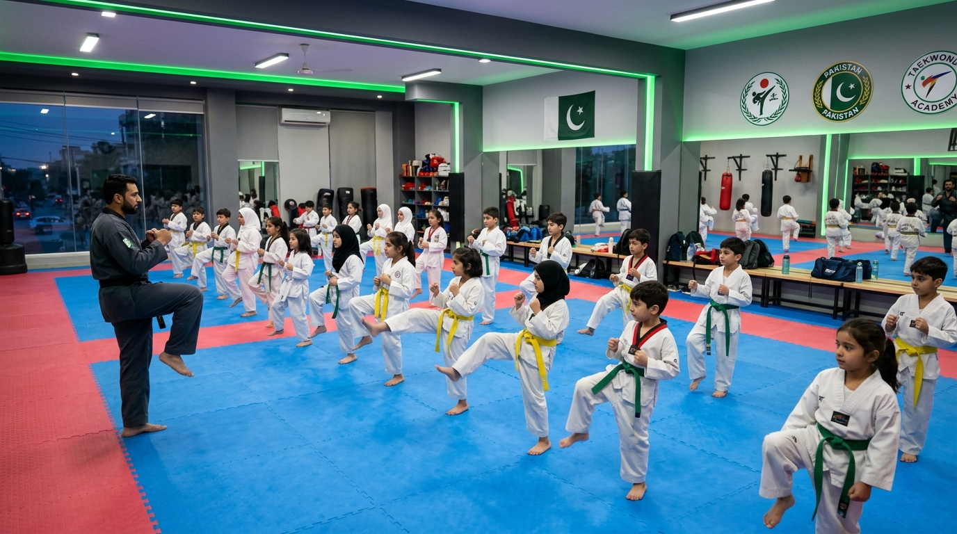 Kids training in a martial arts class